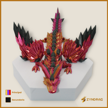 Zyncrys - Dragón de cristal con alas (Multicolor)