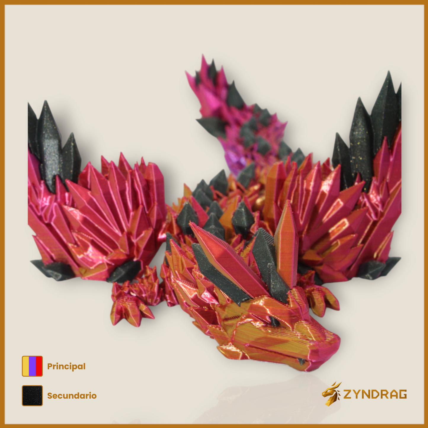 Zyncrys - Dragón de cristal con alas (Multicolor)