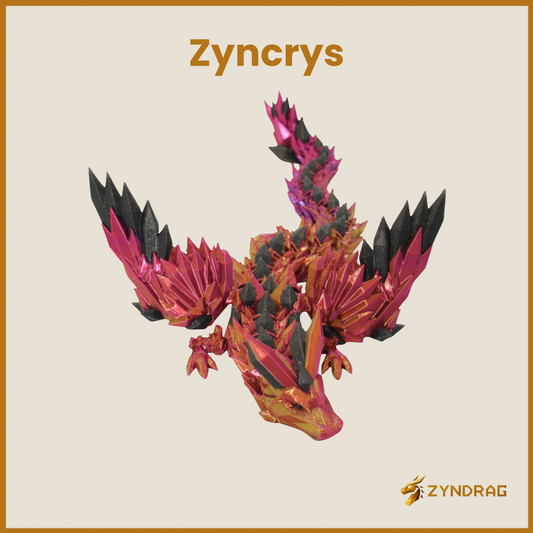 Zyncrys - Dragón de cristal con alas (Multicolor)