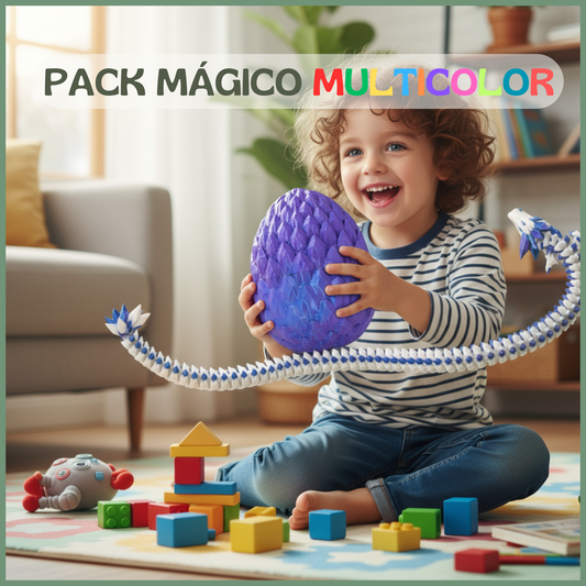 Pack mágico: Huevo & Dragón Multicolor