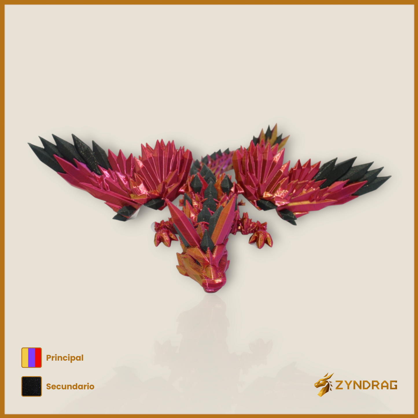 Zyncrys - Dragón de cristal con alas (Multicolor)
