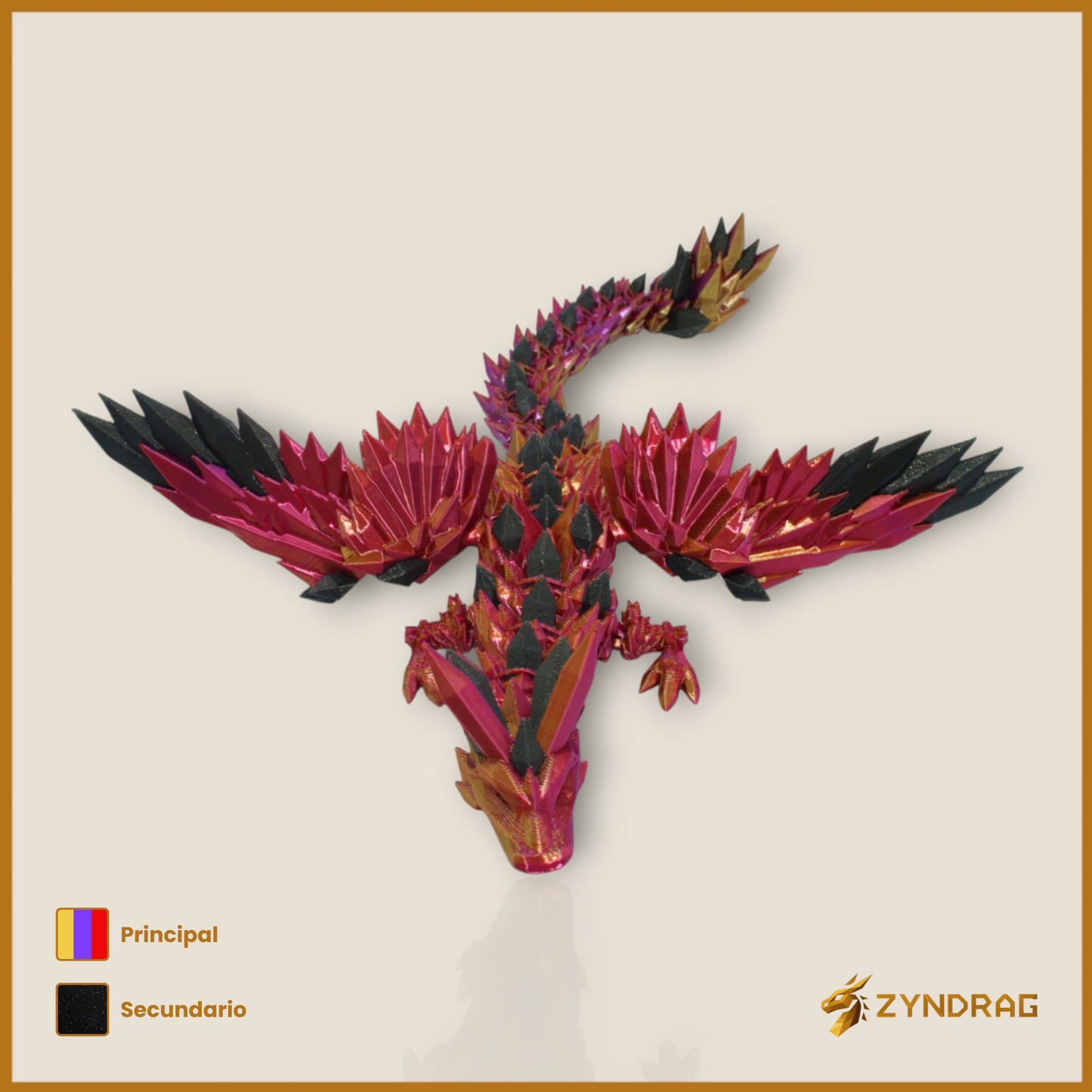 Zyncrys - Dragón de cristal con alas (Multicolor)