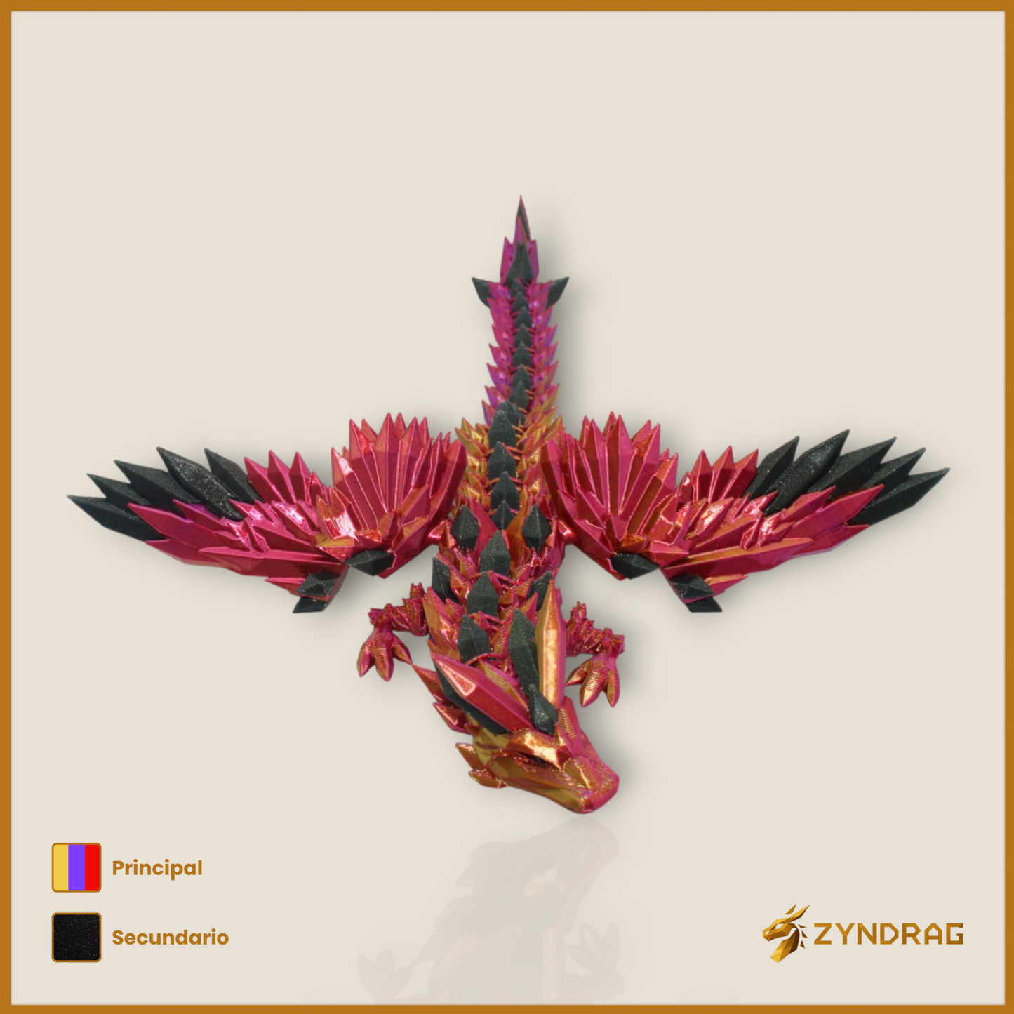 Zyncrys - Dragón de cristal con alas (Multicolor)