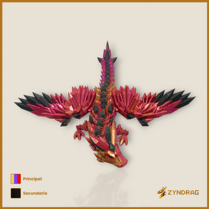 Zyncrys - Dragón de cristal con alas (Multicolor)