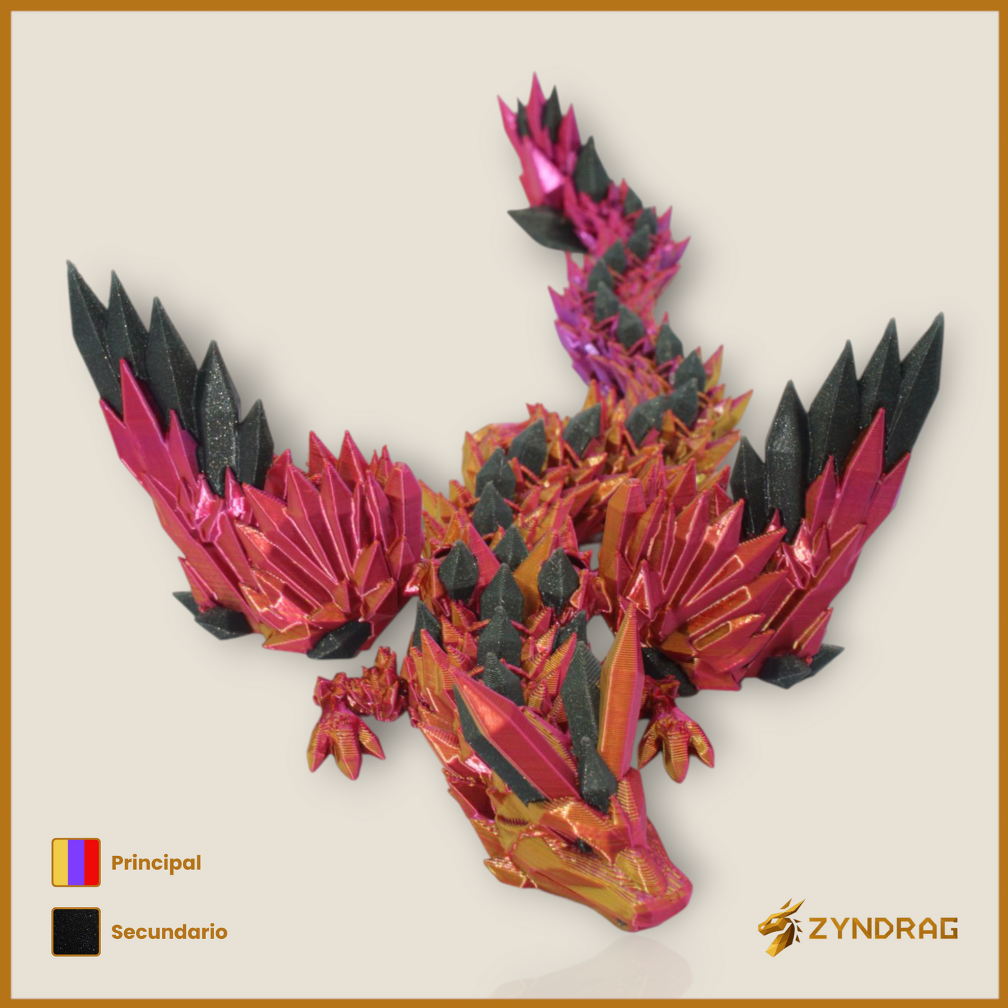 Zyncrys - Dragón de cristal con alas (Multicolor)