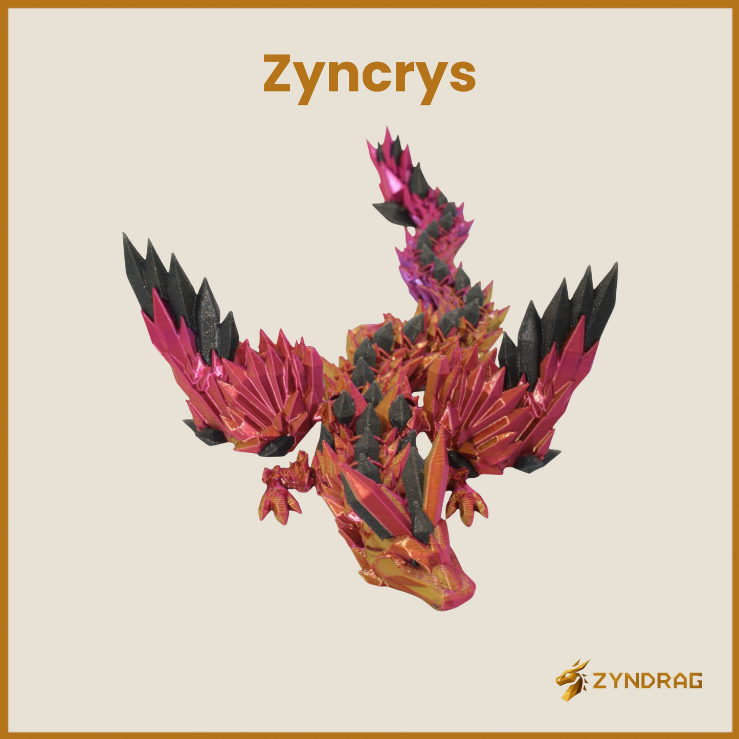Zyncrys - Dragón de cristal con alas (Multicolor)