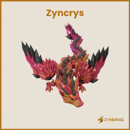 Zyncrys - Dragón de cristal con alas (Multicolor)